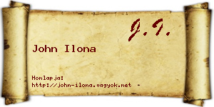 John Ilona névjegykártya